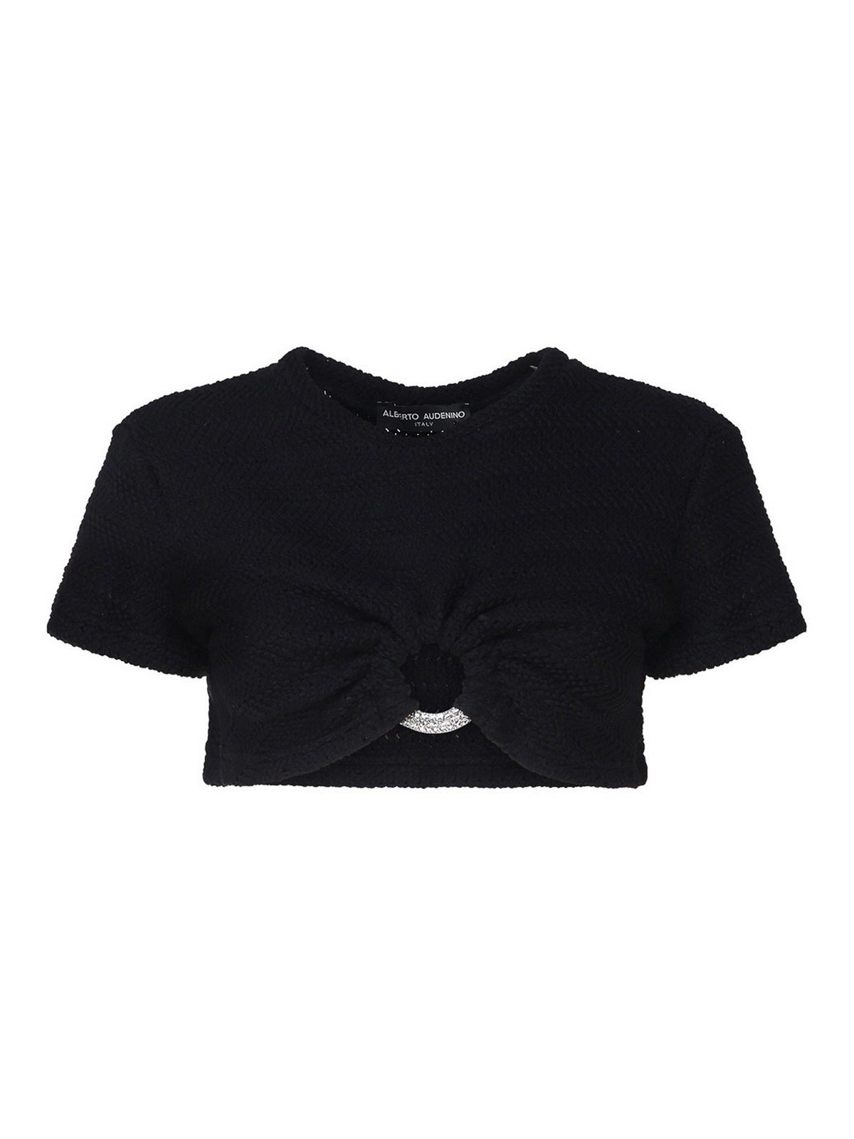 Alberto Audenino Cropped Sweater With Cut- Out Detail In Black