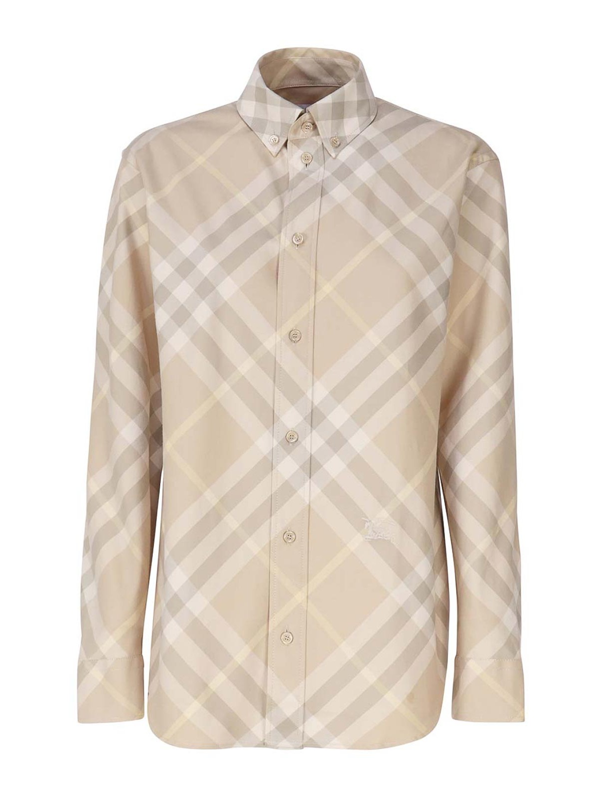 Burberry Cotton Check Shirt In Brown