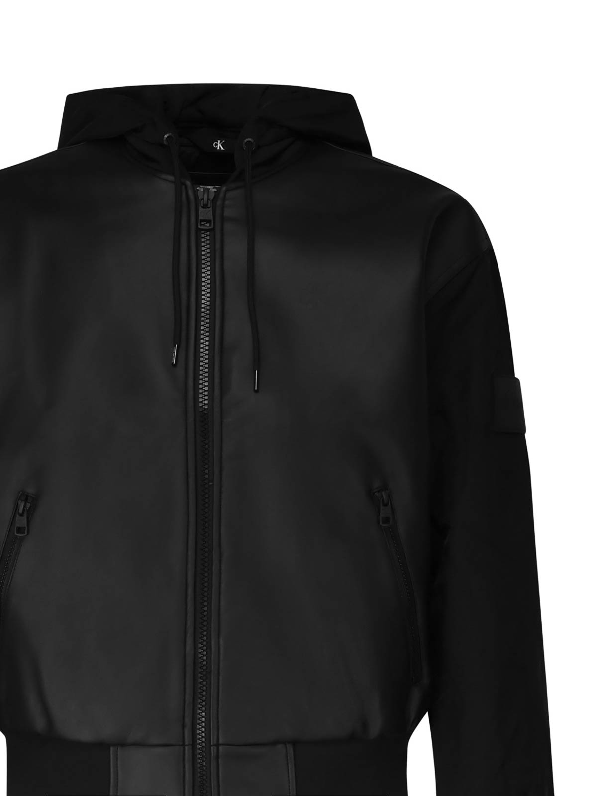 Calvin Klein Blouson En Cuir Noir Noir Homme J30J324597BEH