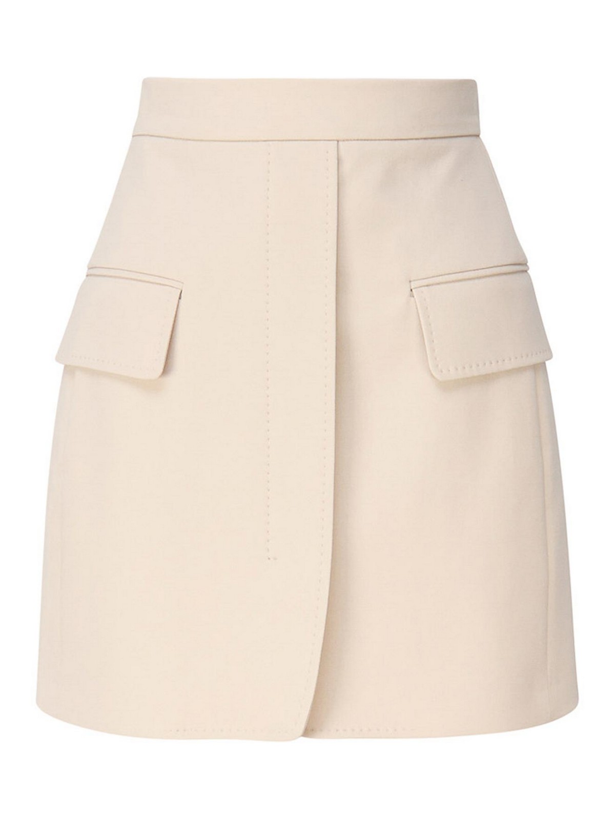 Max Mara Wool Mini Skirt In White