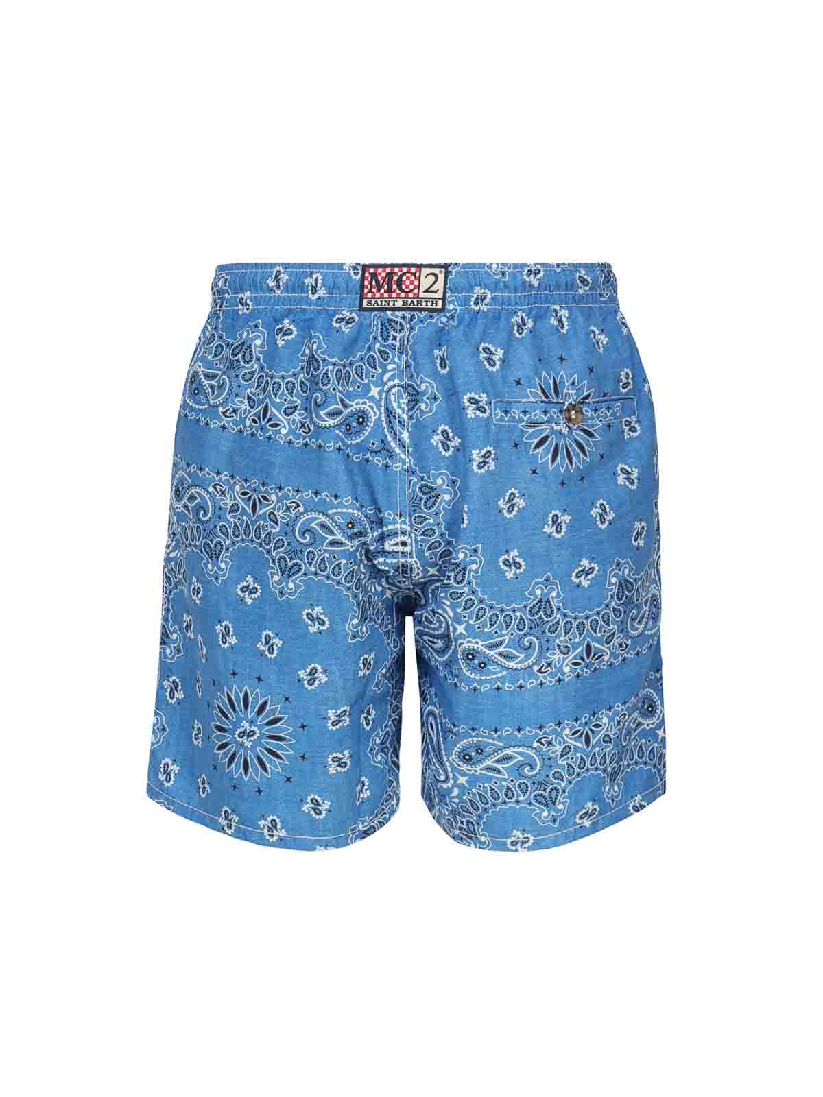 Shop Mc2 Saint Barth Bandana Swimsuit In Blue