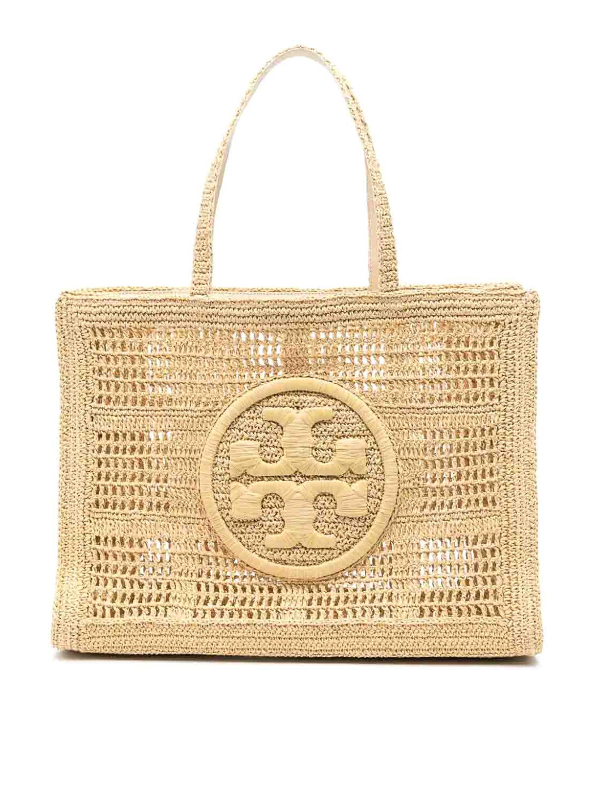 Tory Burch Ella Hand Crocheted Large Tote In White