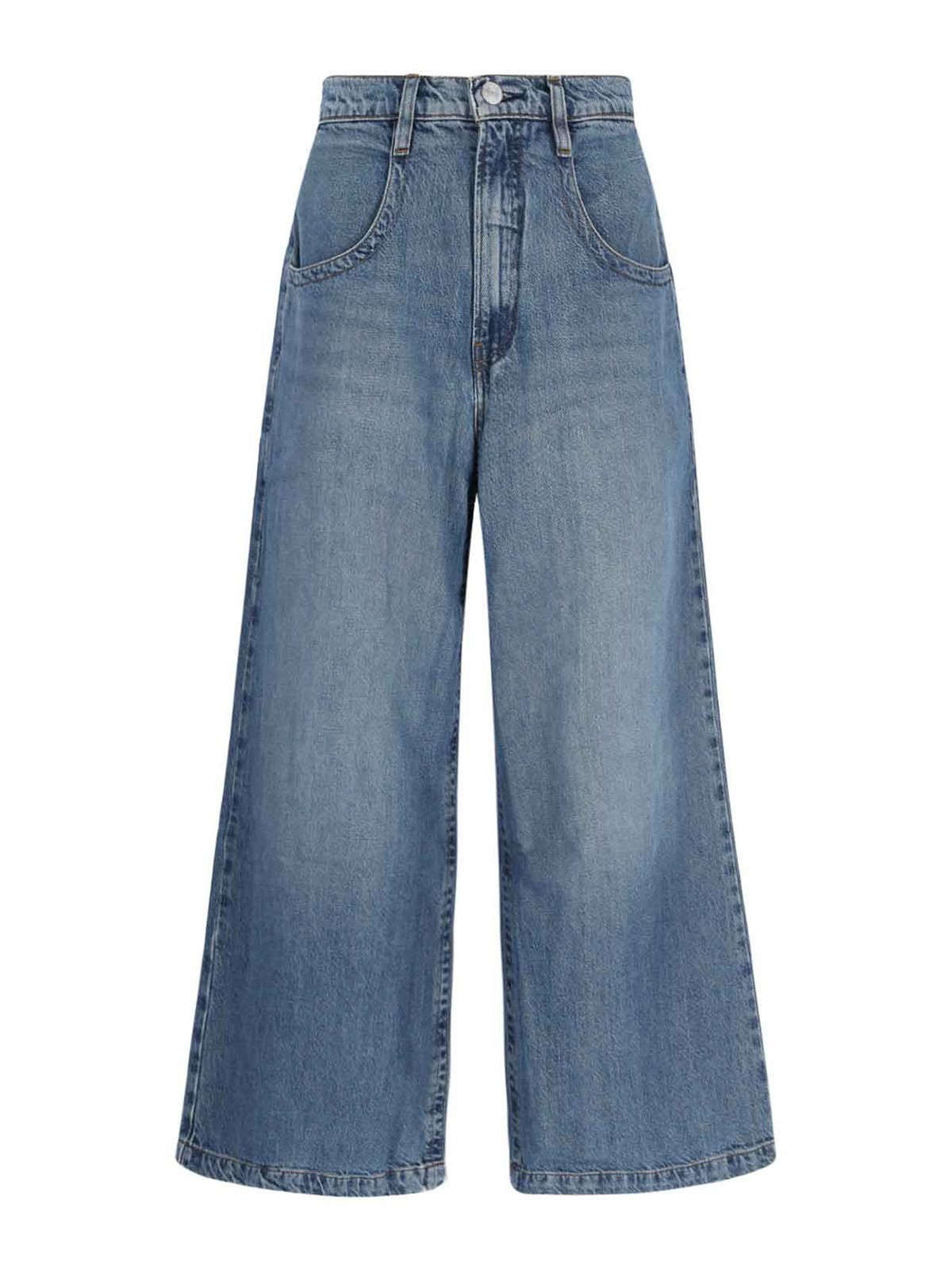 Shop Frame Palazzo  Jeans In Blue