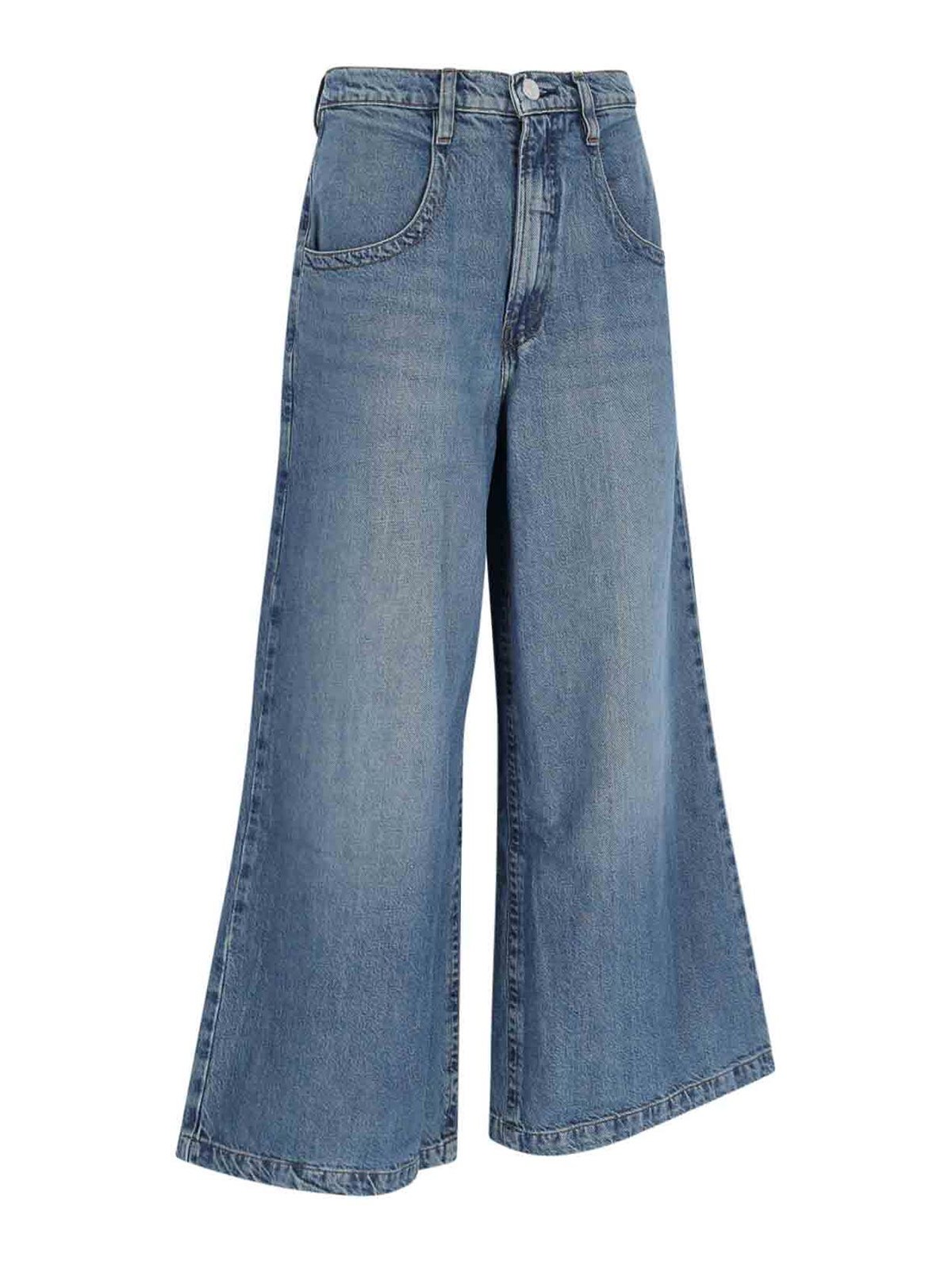 Shop Frame Palazzo  Jeans In Blue