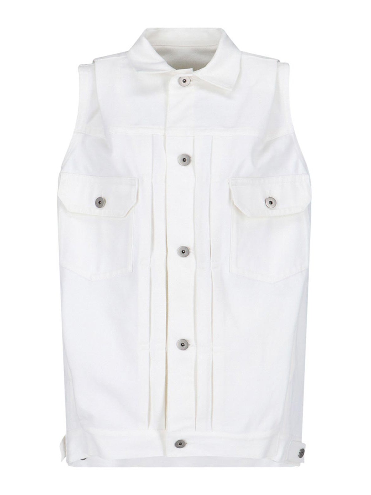 Shop Sacai Shirt Jacket In White