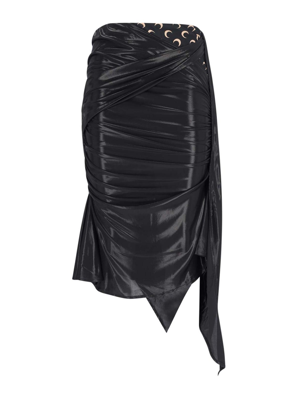 Shop Marine Serre Asymmetric Midi Skirt In Black