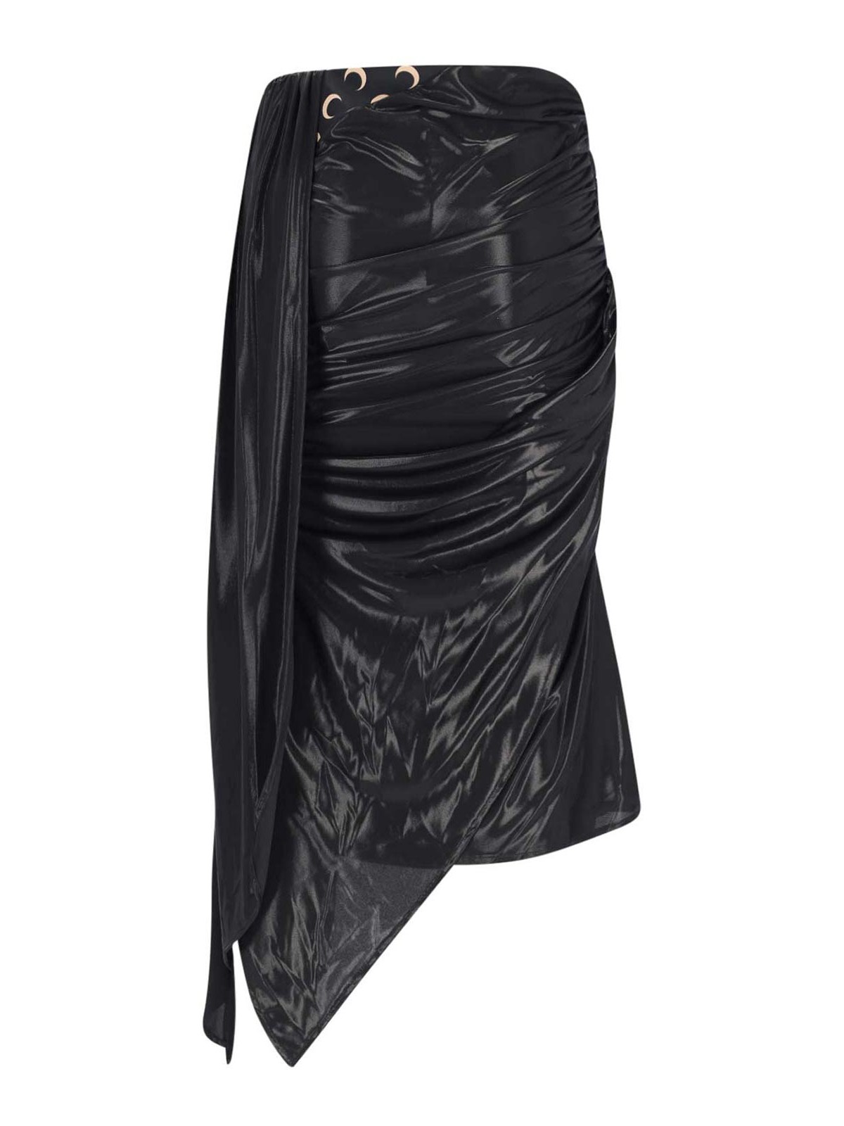 Shop Marine Serre Asymmetric Midi Skirt In Black