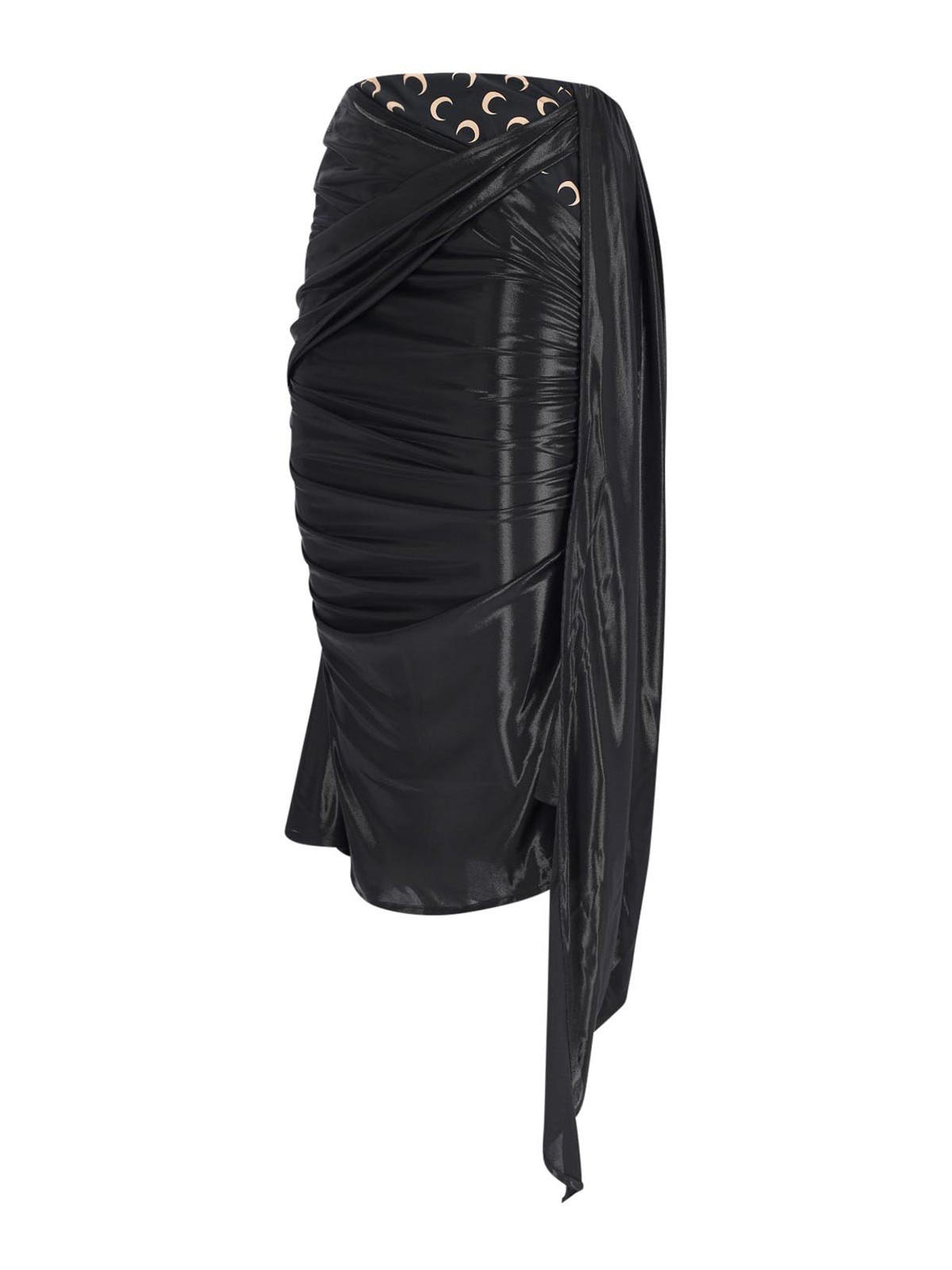 Shop Marine Serre Asymmetric Midi Skirt In Black