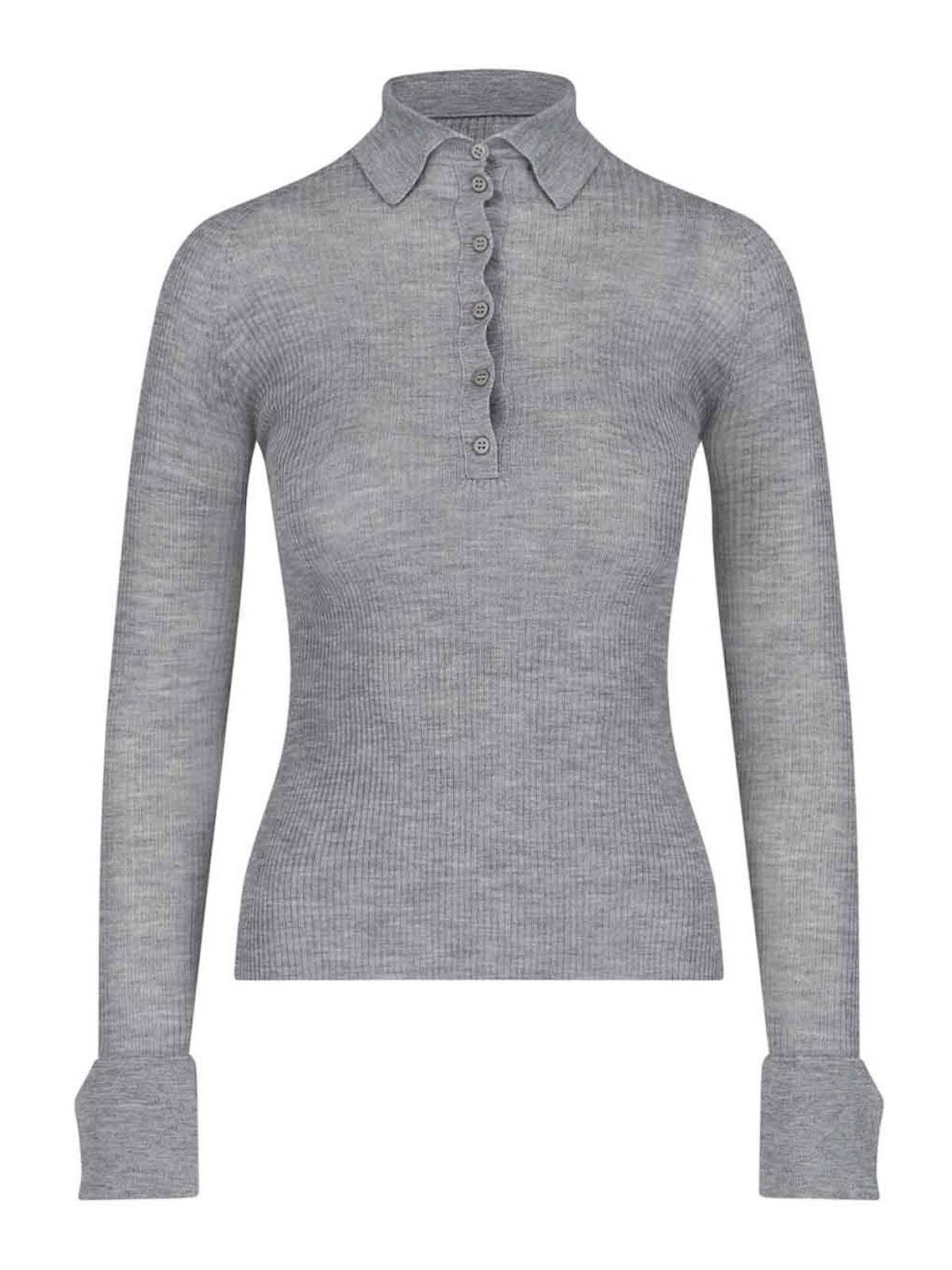 Shop Sa Su Phi Ribbed Polo Shirt In Grey
