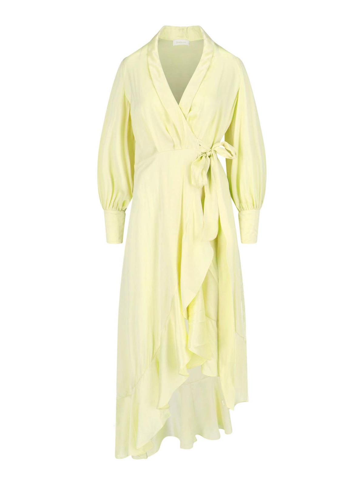 Shop Zimmermann Asymmetric Midi Dress In Yellow