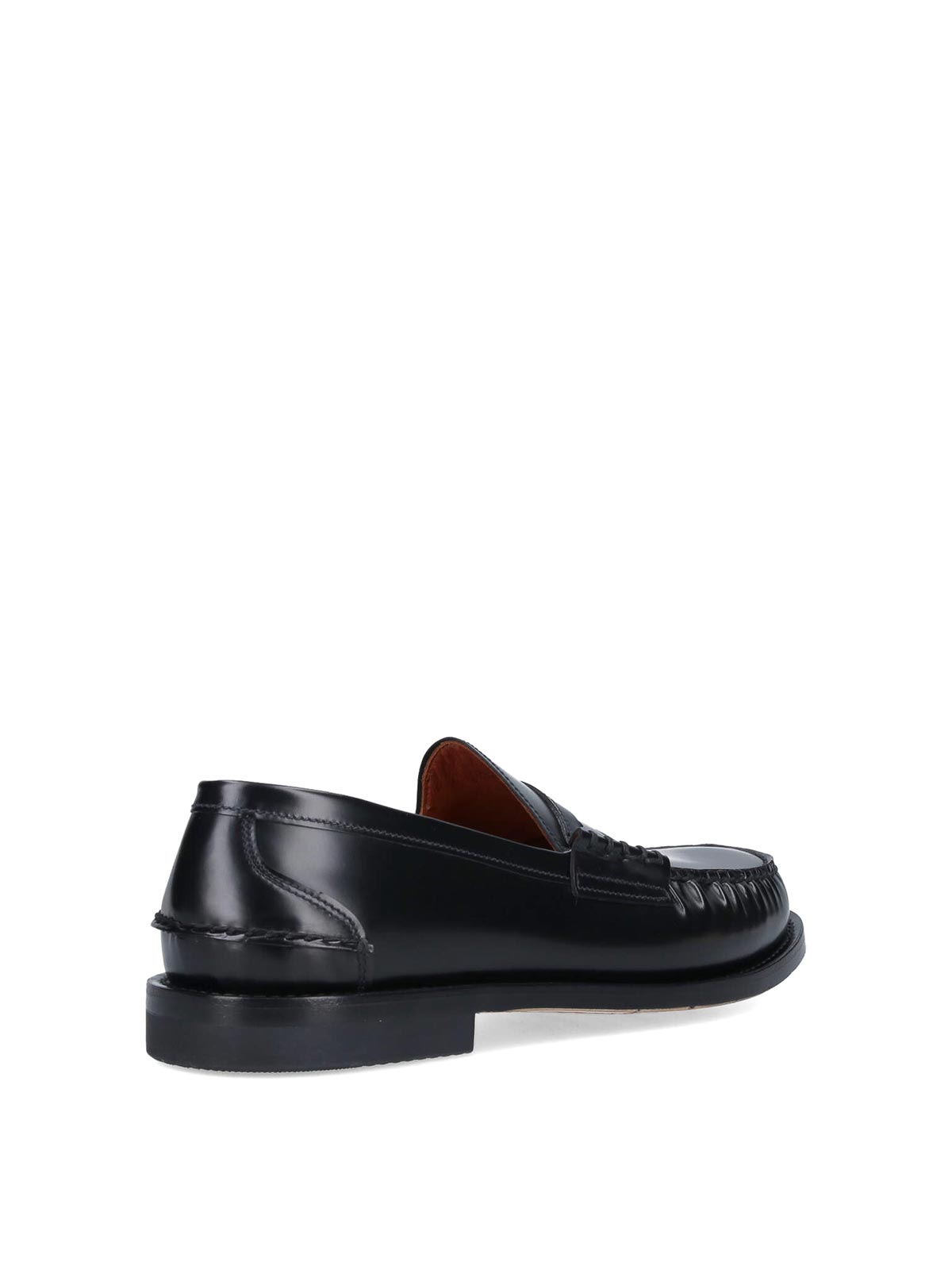 Shop Premiata Leather Loafers In Black