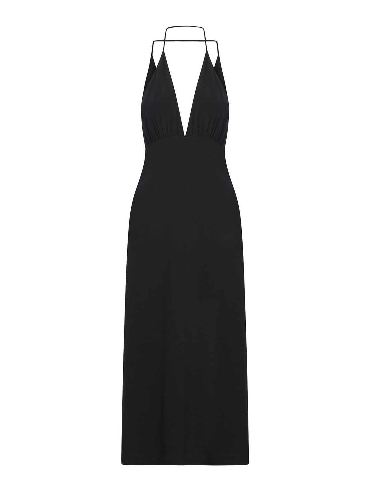 Totême Double-halter Silk Dress In Black