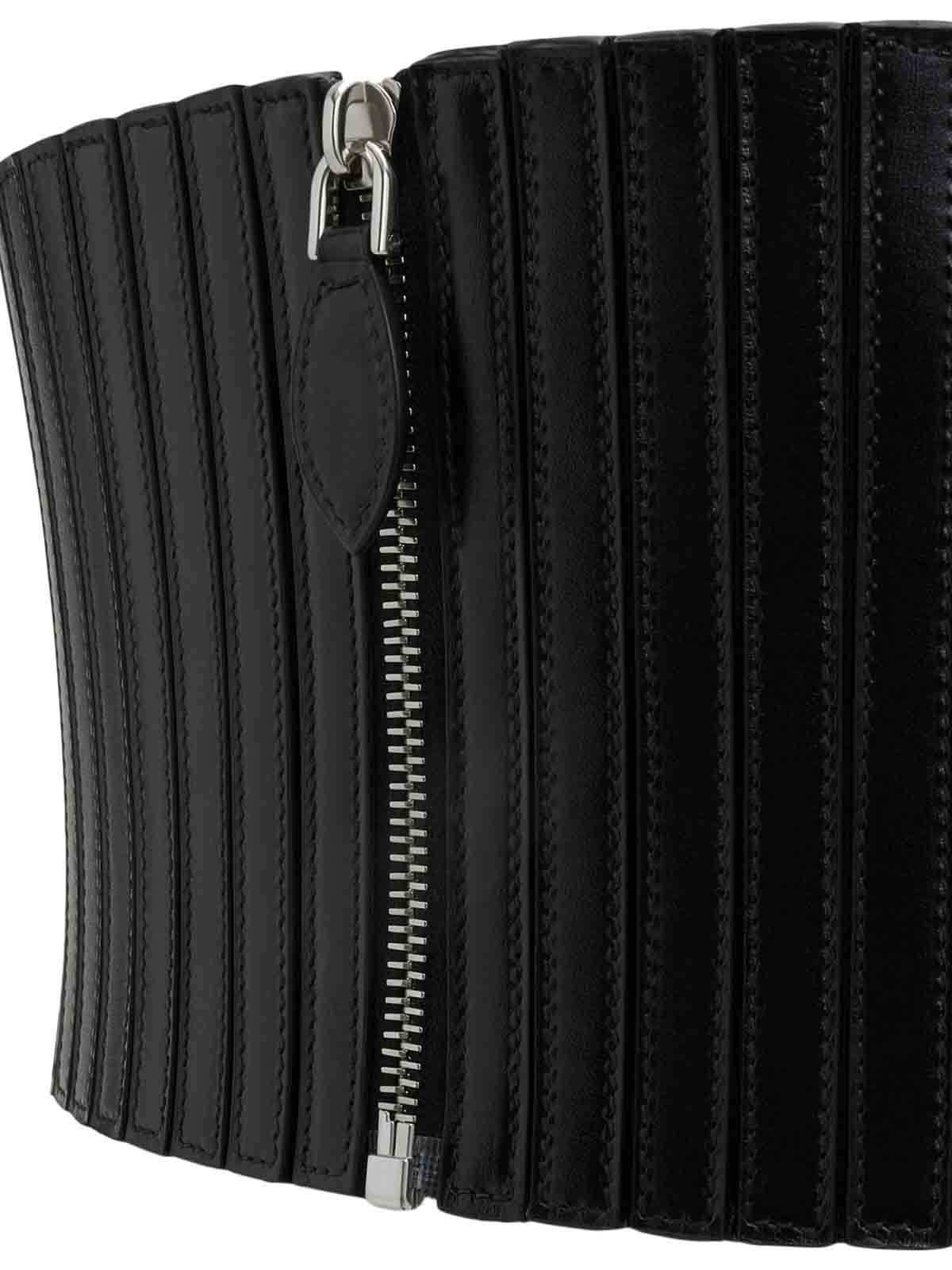 Shop Alaïa Stripes Corset In Black