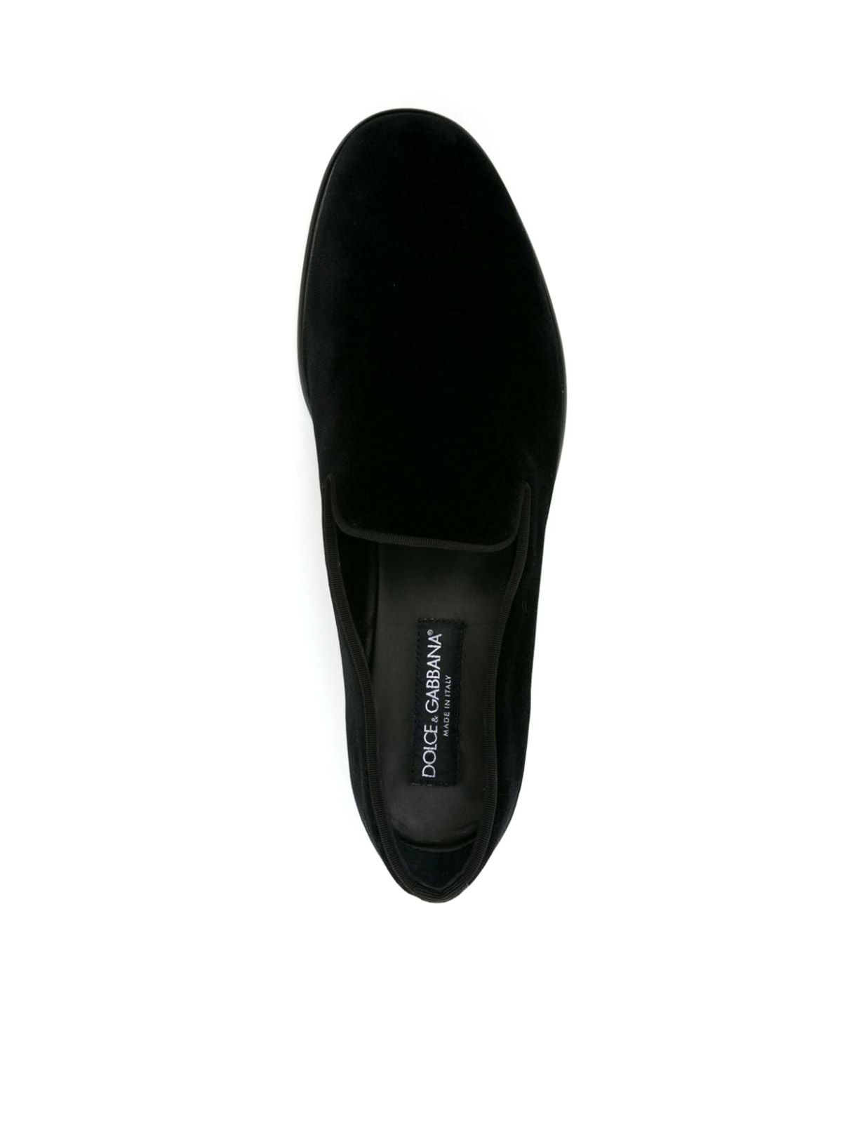 Shop Dolce & Gabbana Velvet Loafers In Black