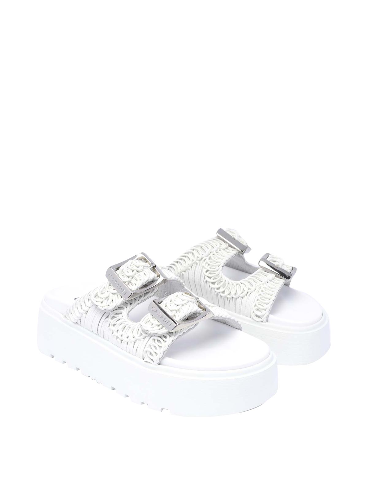 Shop Casadei Birky Platform Sandals In White