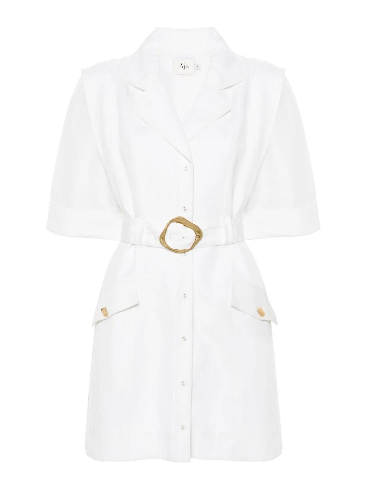 Shop Aje Lyric Belted Mini Dress In White