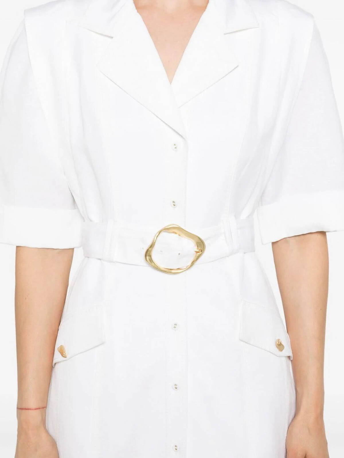 Shop Aje Lyric Belted Mini Dress In White