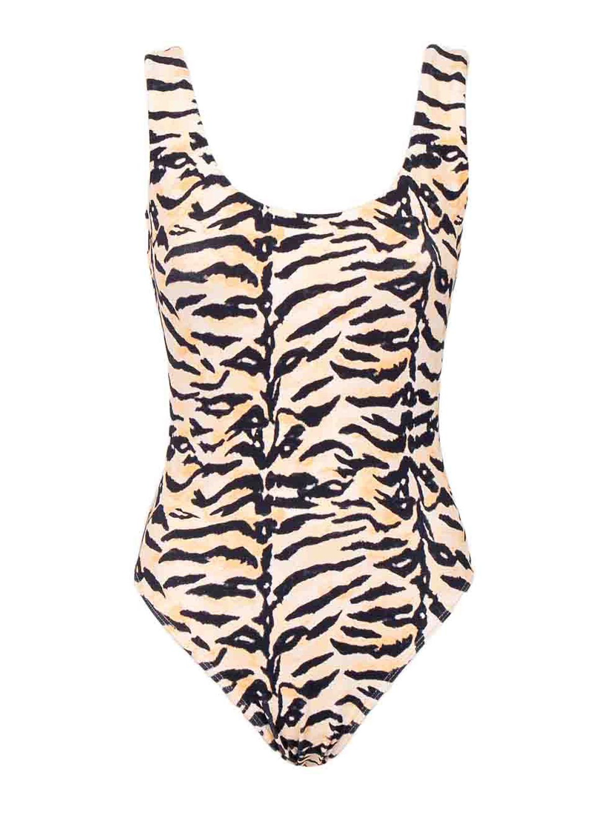 Shop Cia Maritima Animalier Print Swim Suit In Beige