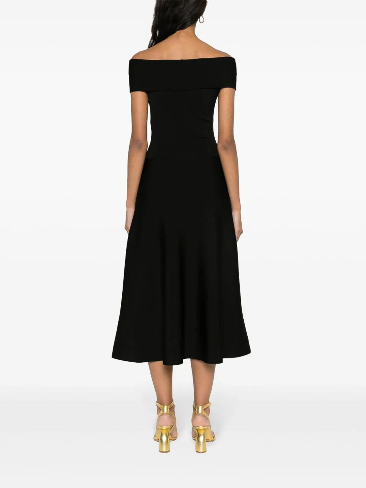 Shop Fabiana Filippi Off  The Shoulder A Line Dress In Black
