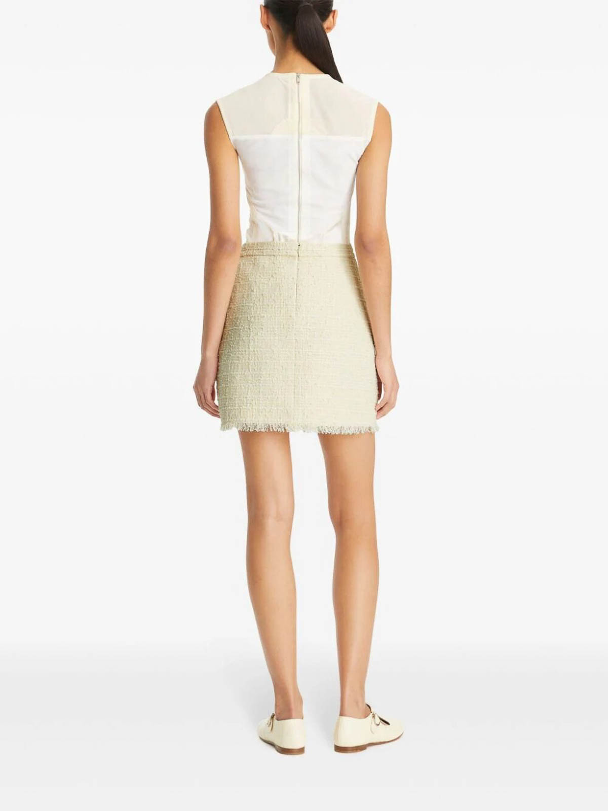 Shop Tory Burch Tweed Mini Skirt In White