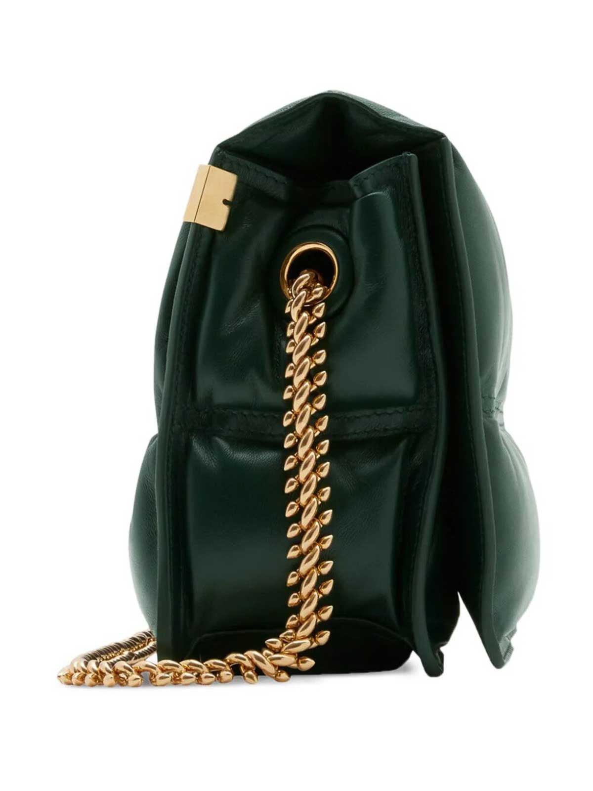 Shop Burberry Quilted Chain Bag In Green