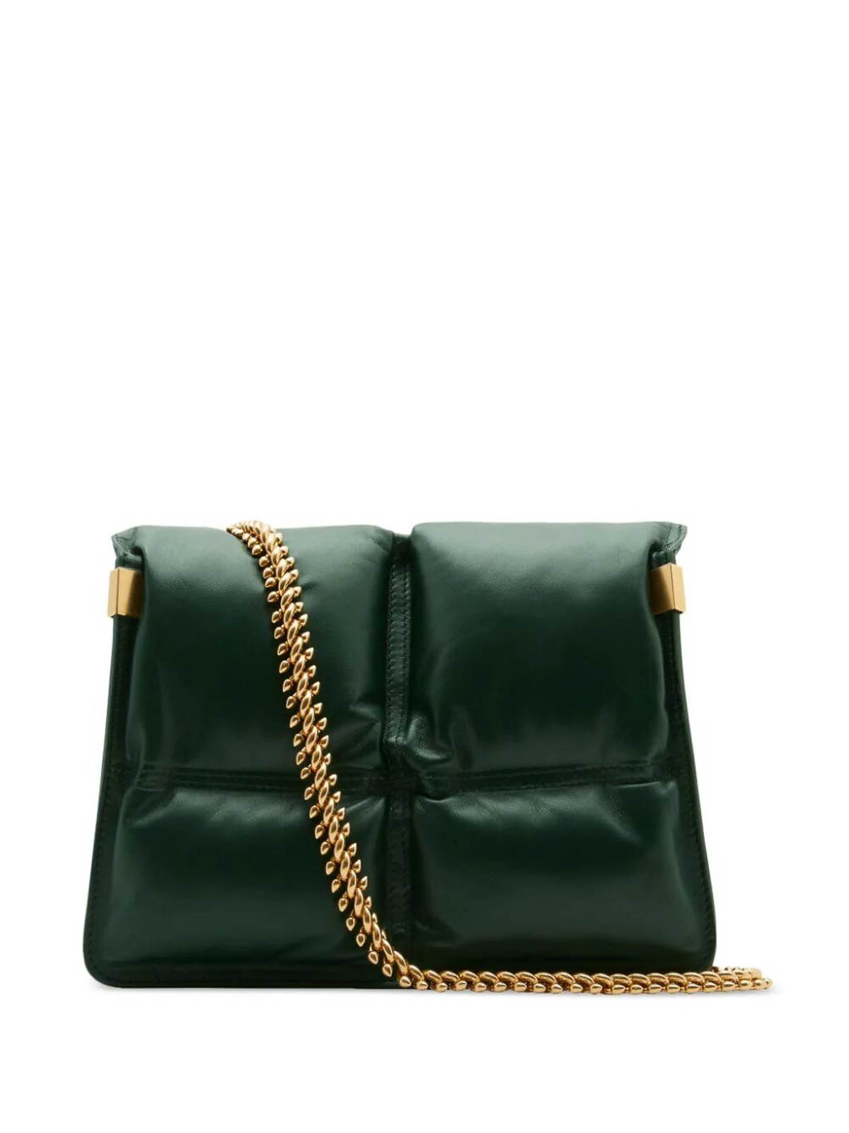 Shop Burberry Quilted Chain Bag In Green