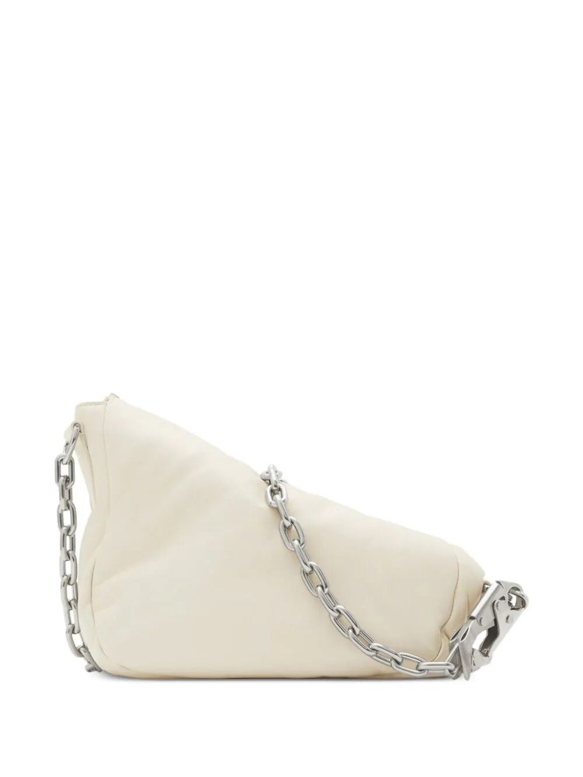 Shop Burberry Knight Puffy Shoulder Bag In White