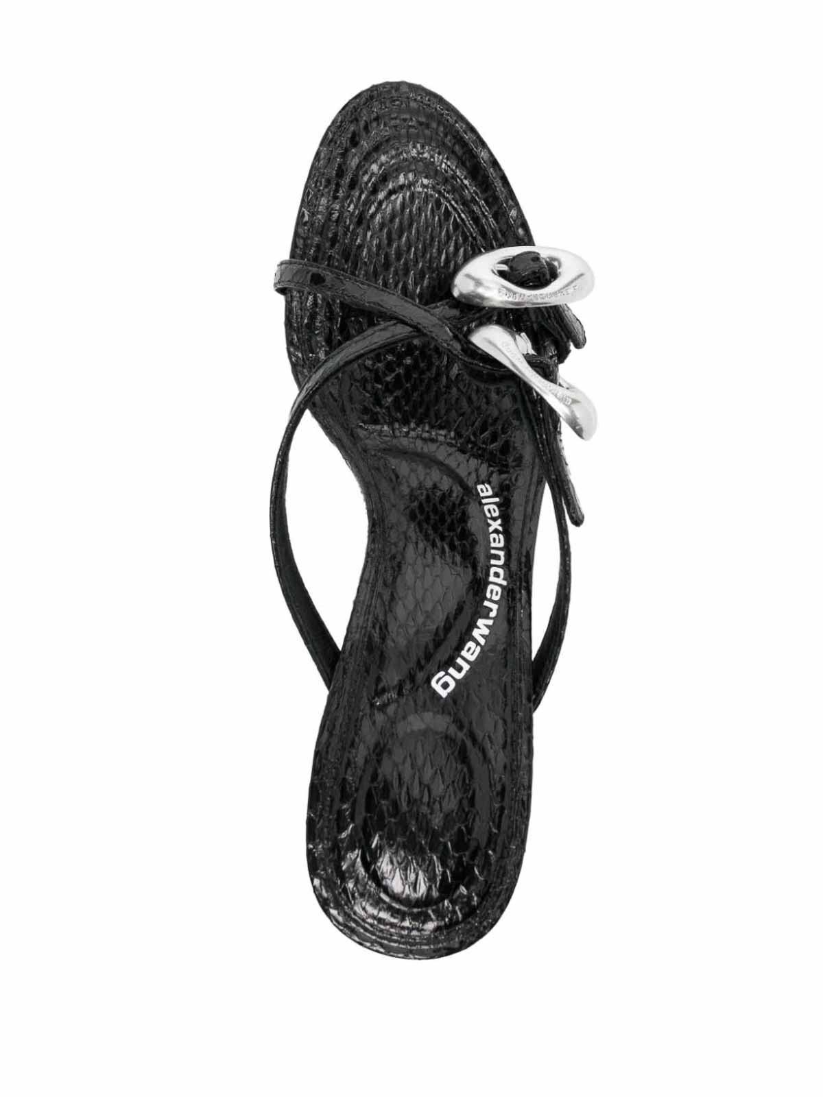 Shop Alexander Wang Leather Sandals In Black