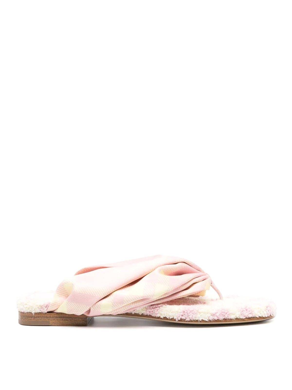 Shop Burberry Thong Sandals In Black