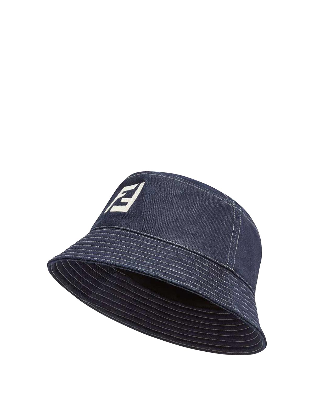Fendi Bucket Denim Hat In Blue
