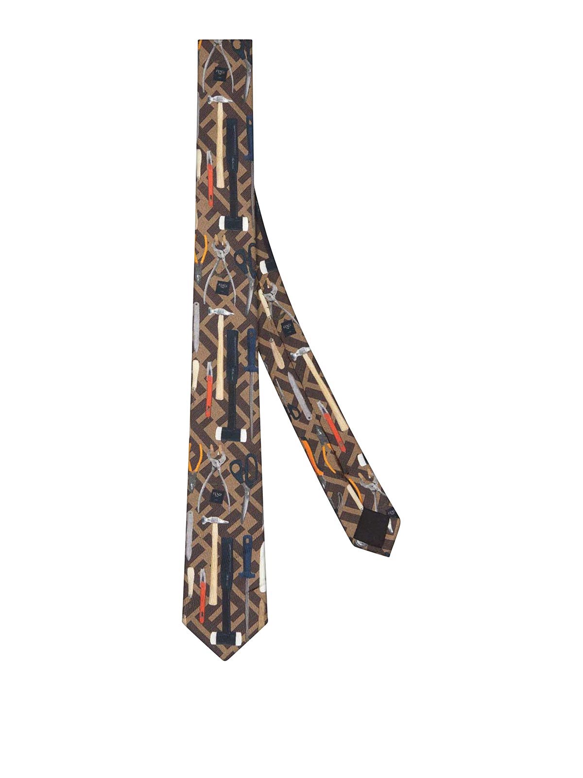 Fendi Printed Ties 65cm In Multicolour