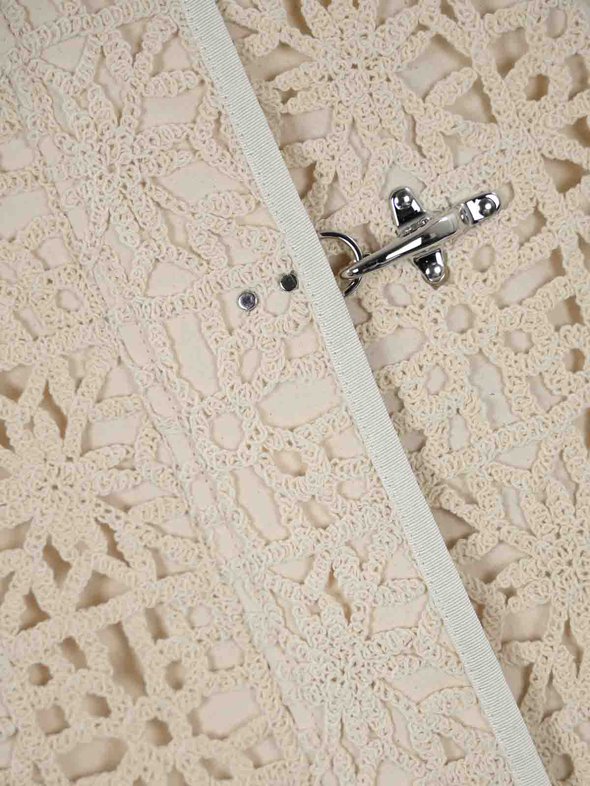 Shop Fay Virginia Coat Crochet In Crema