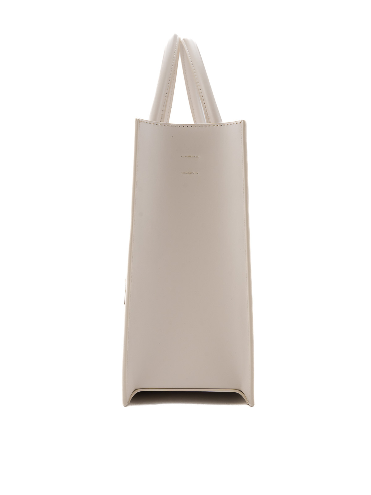 Shop Elisabetta Franchi Shopping Bag With Maxi Logo In Cream