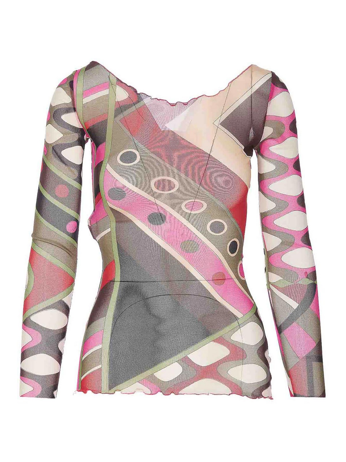Emilio Pucci Mesh Tulle Long Sleeves Top - Women