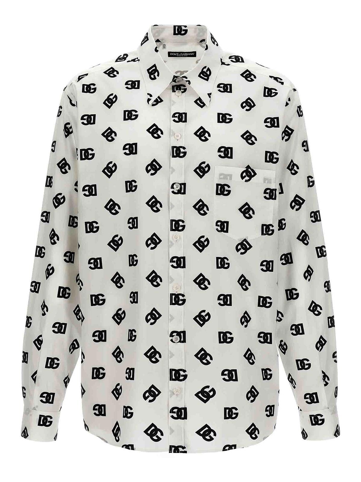 Shop Dolce & Gabbana All Over Logo Shirt In White