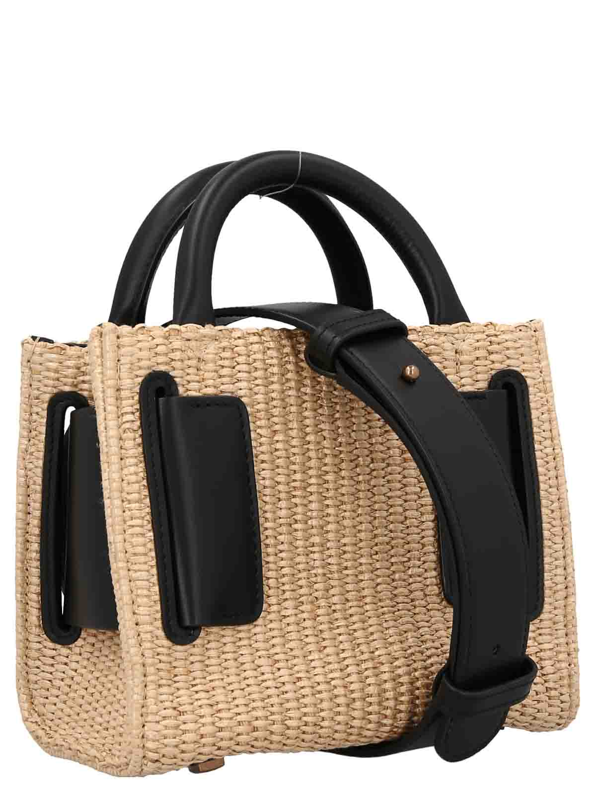 Boyy Bobby 18 Tabru Raffia Handbag BOBBY18RAFFIABLACKNATURAL