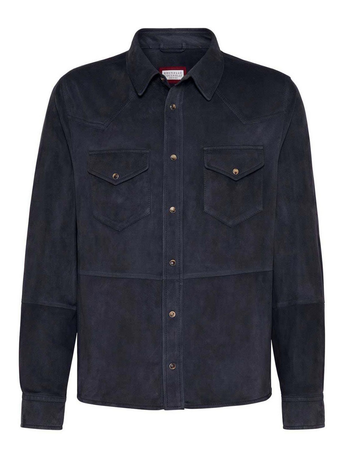 Shop Brunello Cucinelli Suede Jacket In Blue