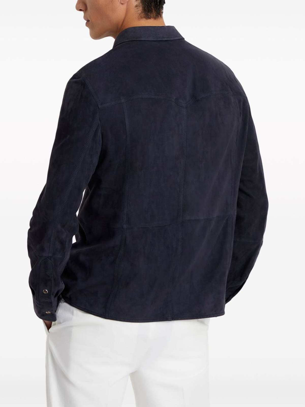 Shop Brunello Cucinelli Suede Jacket In Blue