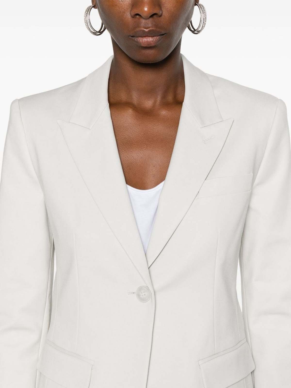 Shop Emporio Armani Cotton Blend Single-breasted Blazer In Grey