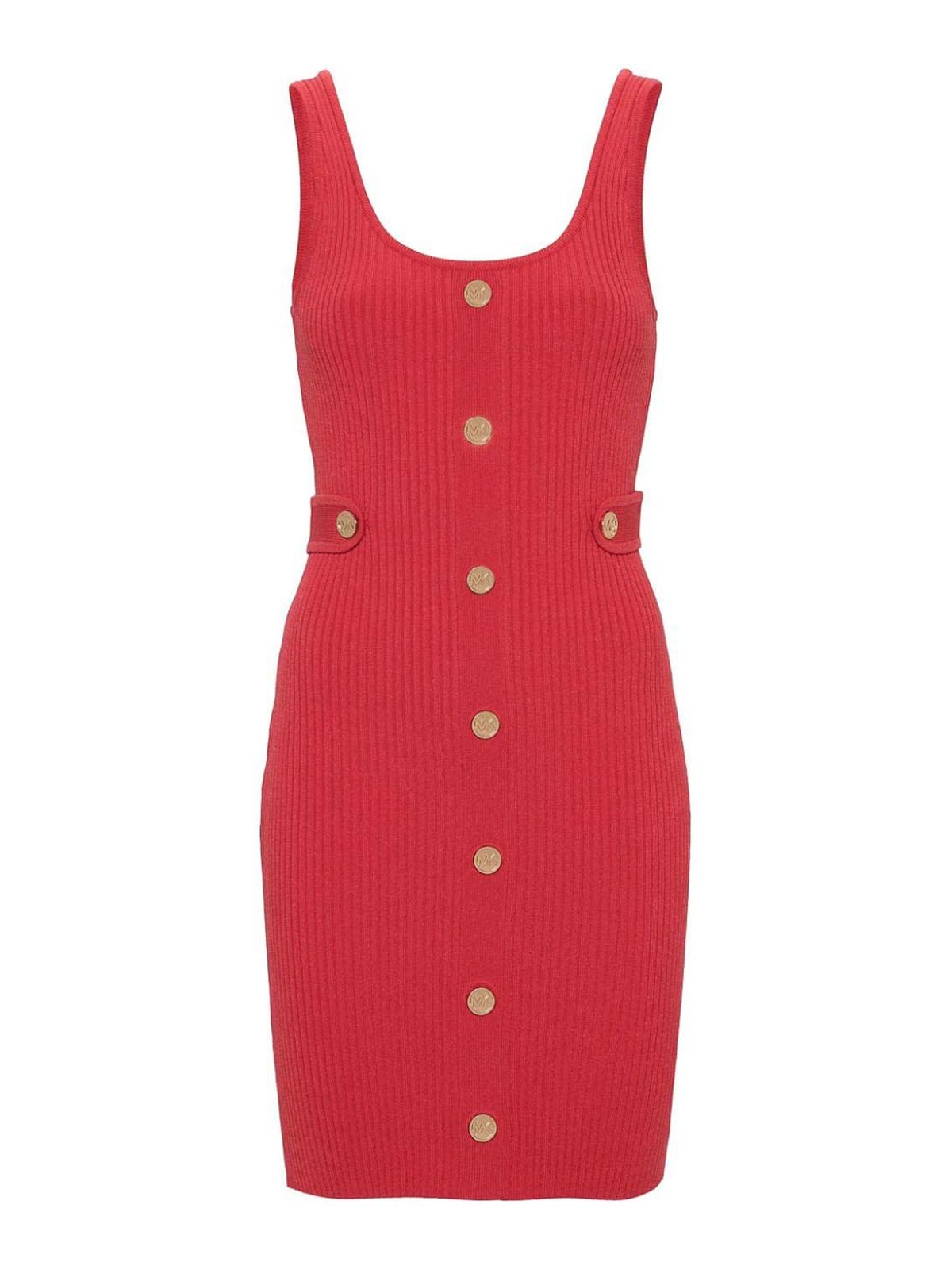 Michael Michael Kors Buttoned Mini Dress - Red|MR4825F33D623 Michael Michael Kors Buttoned Mini Dress - Red|MR4825F33D623