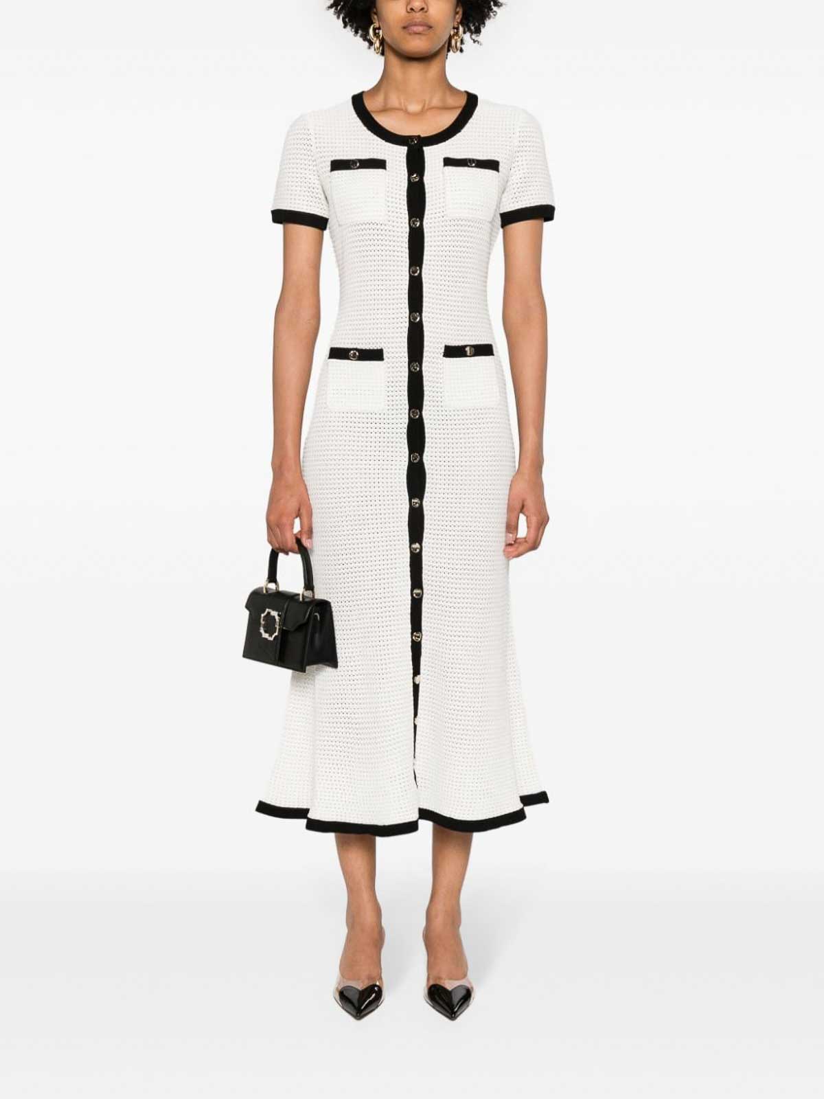 Self Portrait Crochet Midi Dress - White