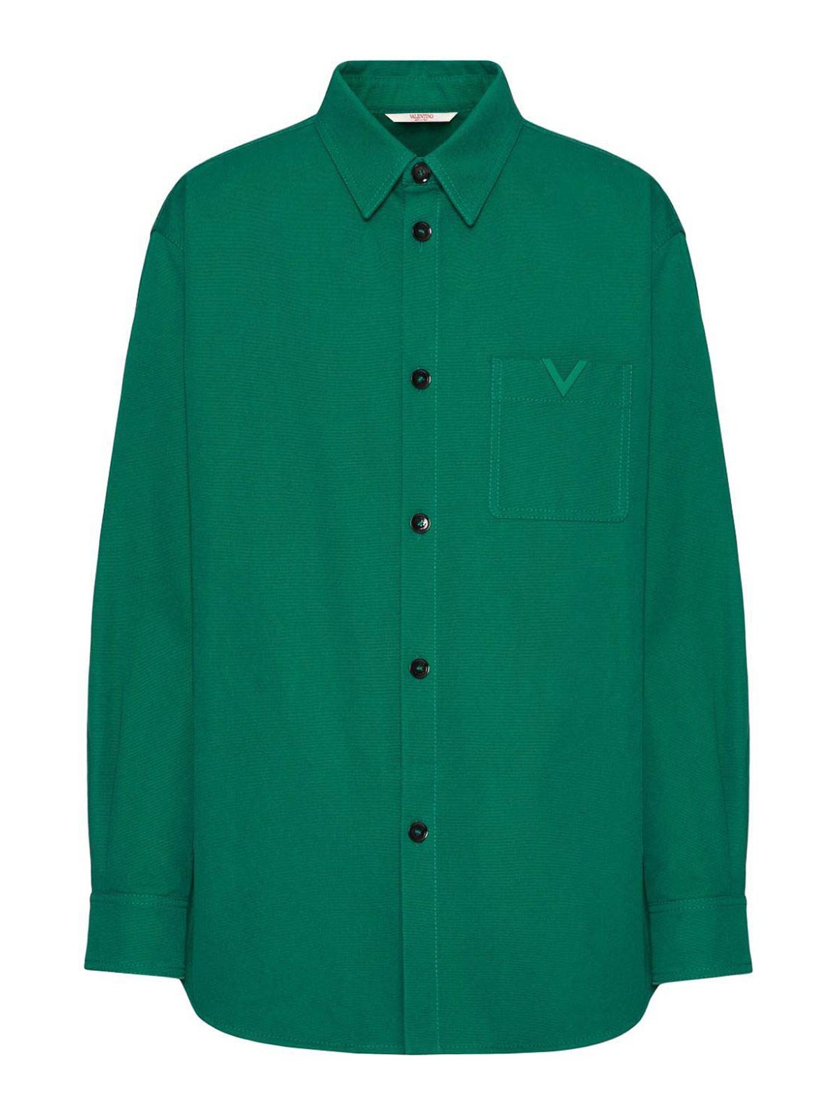 Tシャツ・カットソー VALENTINO Olive green stretch polyester shirt Men's Laser-faded logo T-shirt | Green | Diesel