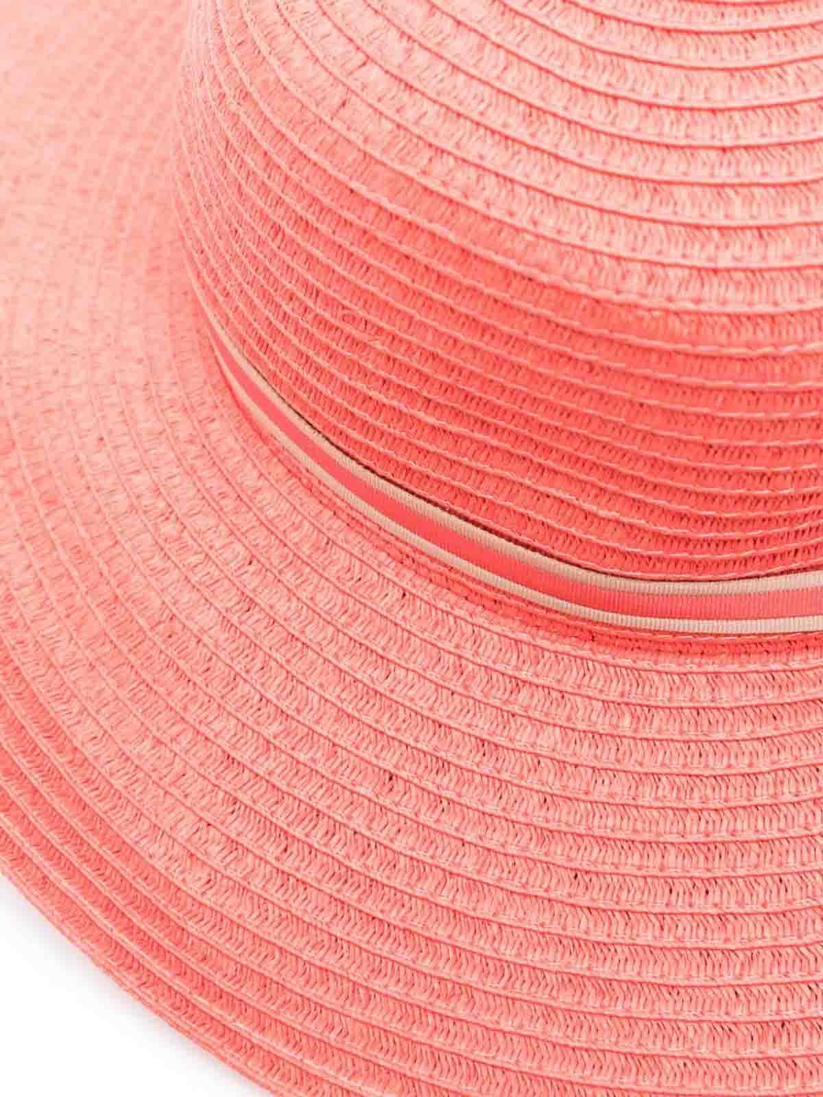 Shop Borsalino Giselle Straw Wide-brim Hat In Red