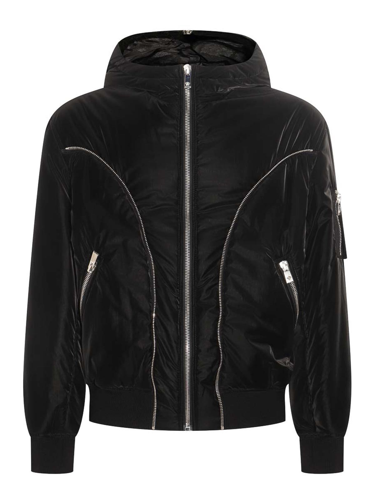 Shop Versace Black Down Jacket