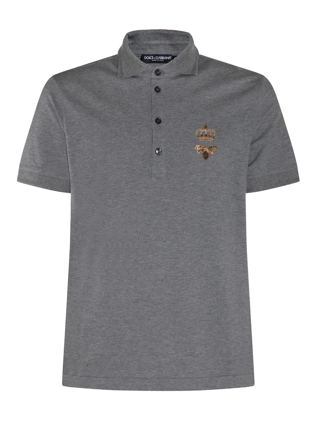 Dolce & Gabbana Grey Cotton Blend Polo Shirt | G8LZ1ZG7WURS8291