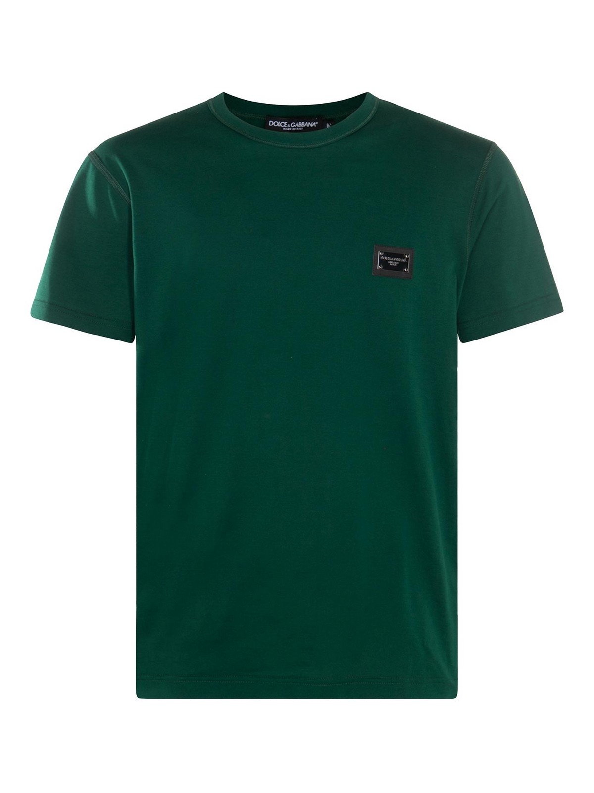 Tシャツ・カットソー DOLCE  GABBANA Men T Shirts G8PT1TG7F2I V0340 green Dolce & Gabbana Green Cotton T-Shirt - Green | G8PT1TG7F2IV0340
