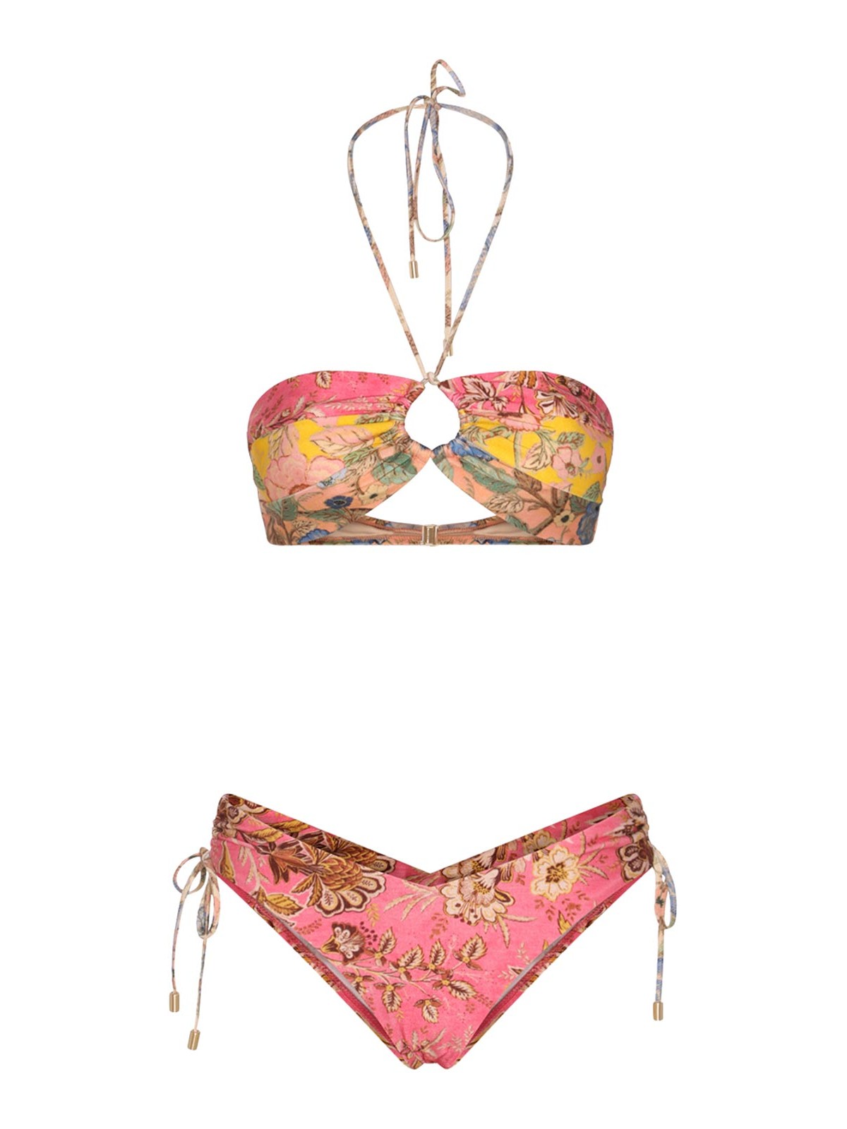 Shop Zimmermann Spliced Two Pieces Bikini Beachwear In Multicolour