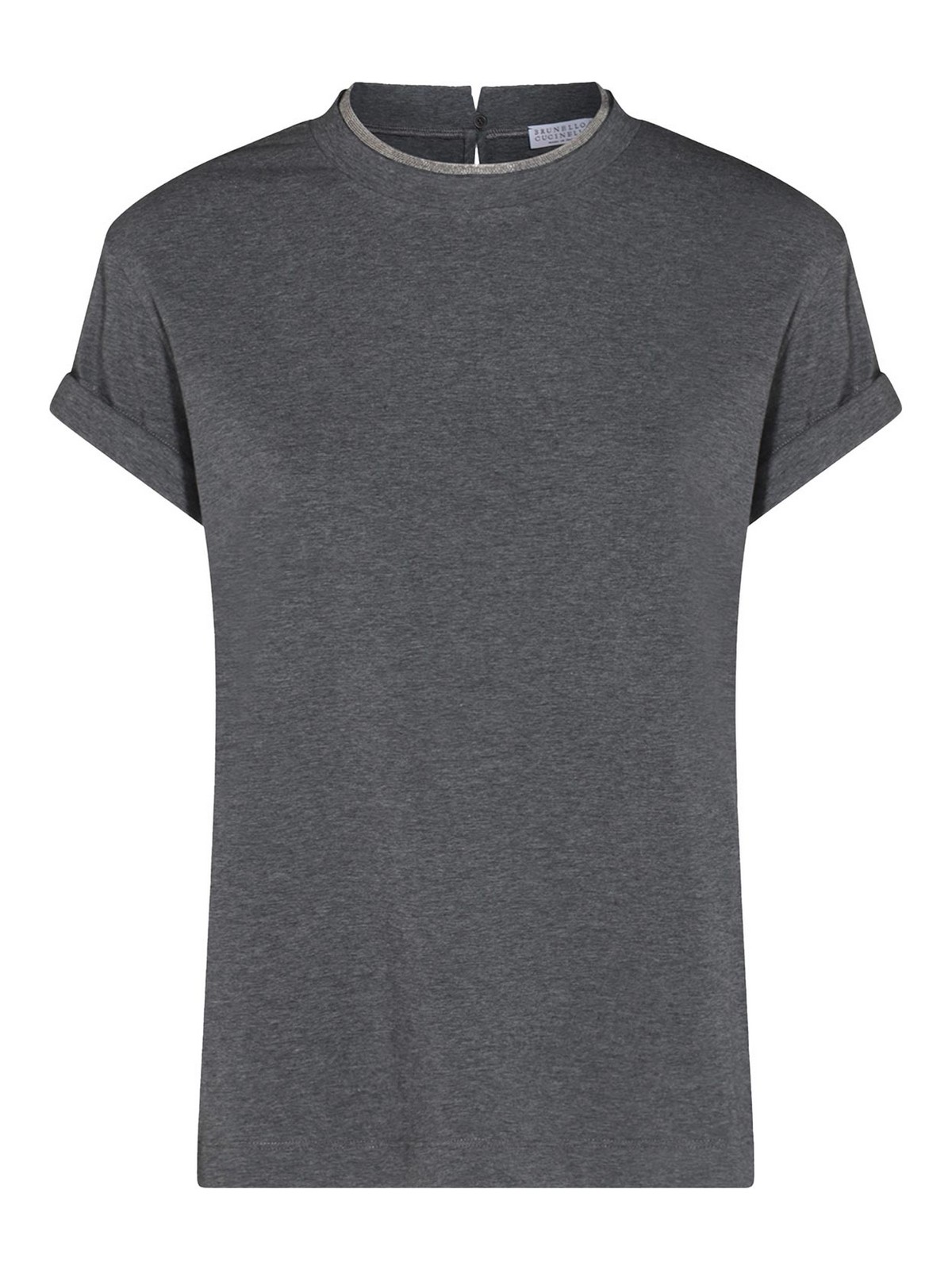 Brunello Cucinelli Dark Grey Cotton T-shirt In Gray