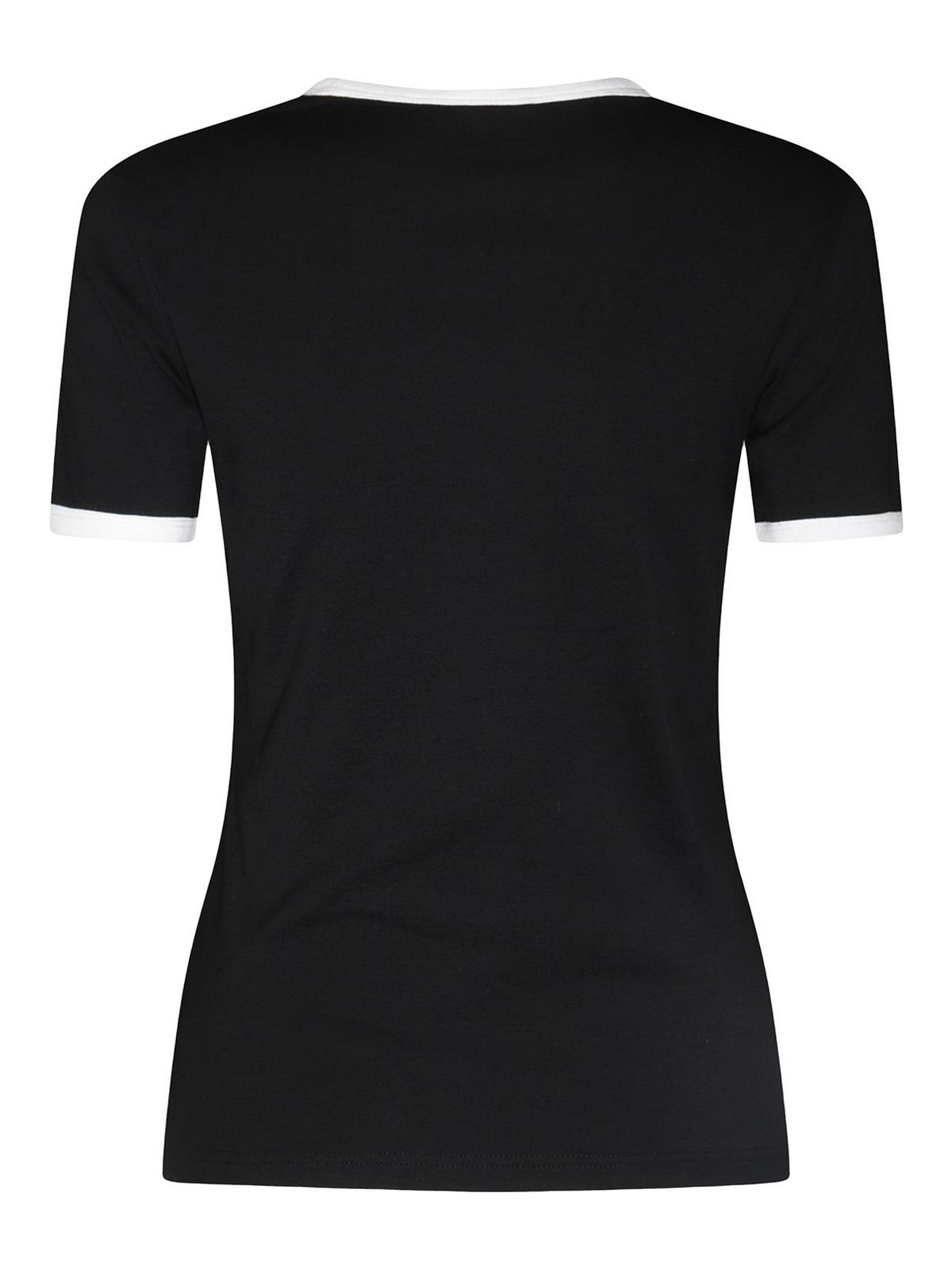 Shop Courrèges Black Cotton T-shirt In White