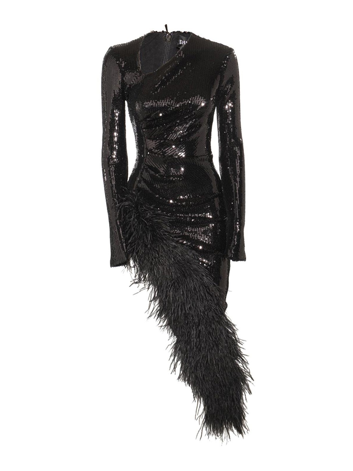 David Koma Black Sequin Midi Dress - Black - Women|PF23DK59DBLACK